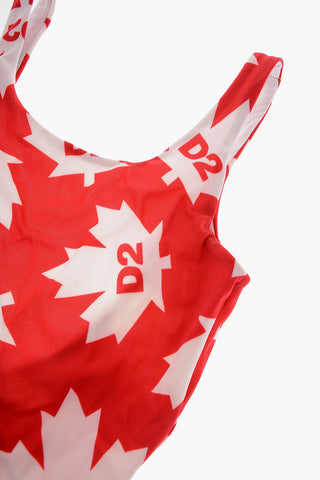 Costume da Bagno Intero con Logo Stampato All-Over