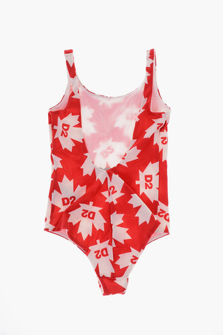 Costume da Bagno Intero con Logo Stampato All-Over