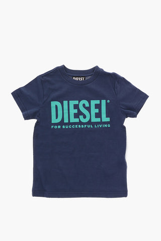 T-Shirt Girocollo TJUST in Tinta Unita con Maxi Logo Frontale 