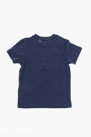 T-Shirt Girocollo TJUST in Tinta Unita con Maxi Logo Frontale 