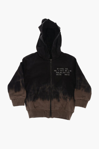 Acid Wash Effect Brushed Cotton SUMMERZIPB1 Sweatshirt