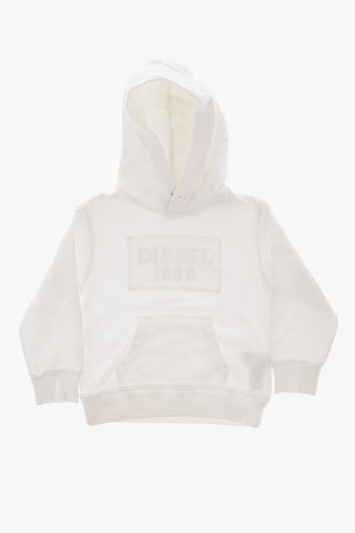 Felpa Hoodie SAPPLY-D4D  a Tinta Unita con Logo In Rilievo