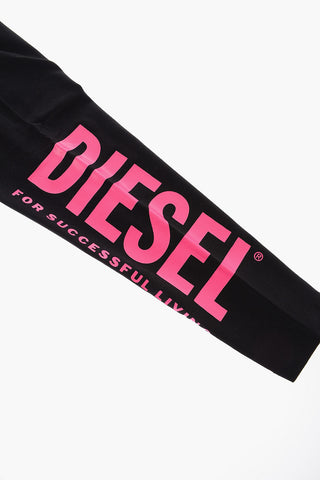 Stretch Cotton PIQUY Leggings with Printed Logo
