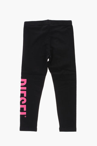 Stretch Cotton PIQUY Leggings with Printed Logo