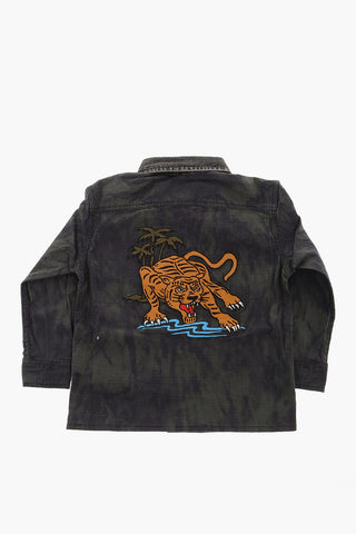 Rip Stop Checked CSBUNNELL Overshirt with Denim Details