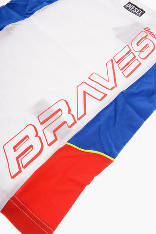 Two-Tone TMAXY Crew-Neck T-shirt with Side Logo