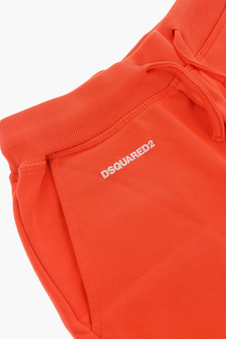 Brushed Cotton Shorts with Printed Contrasting Logo