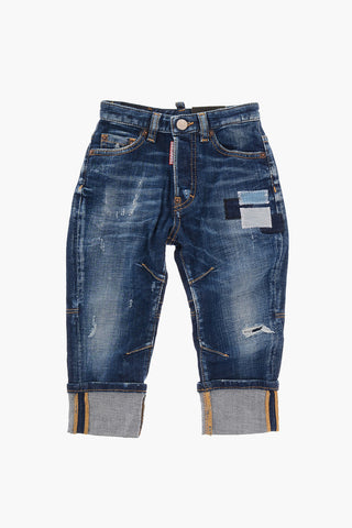 Cuffed Hem COMBAT Distressed Jeans
