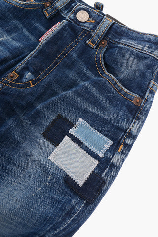 Cuffed Hem COMBAT Distressed Jeans
