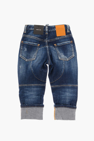 Cuffed Hem COMBAT Distressed Jeans