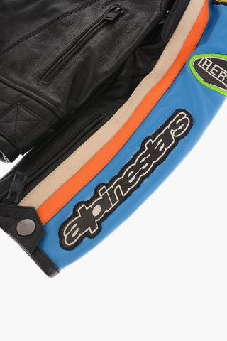 ALPINESTARS Leather Jacket with All Over Patches