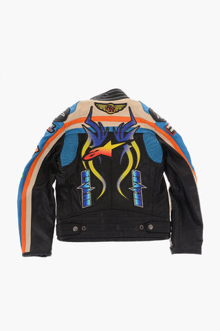 ALPINESTARS Leather Jacket with All Over Patches
