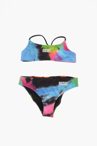 Bikini MHELLENALI Effetto Tie-Dye con Logo Stampato