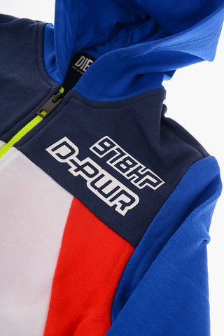 2 Pockets SLEGGY Hoodie with Fluo Zip Closure