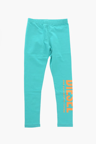 Stretch Cotton PIQUY Leggings with Printed Logo