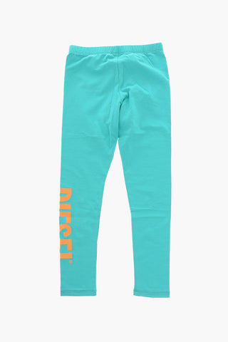 Stretch Cotton PIQUY Leggings with Printed Logo