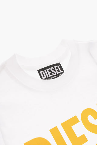 Crew-neck T-Shirt with Printed Contrasting Logo