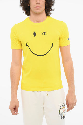 SMILEY T-shirt Girocollo con Stampa a Contrasto
