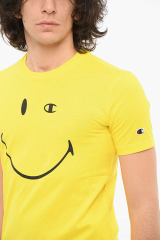 SMILEY T-shirt Girocollo con Stampa a Contrasto