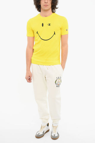 SMILEY T-shirt Girocollo con Stampa a Contrasto