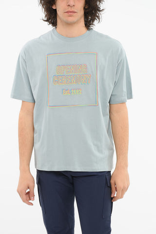 T-shirt Girocollo con Ricamo Logo Multicolor