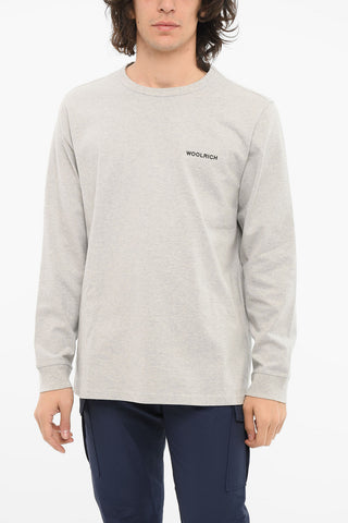 Crewneck Sweatshirt with Graphic Print and Embossed Logo