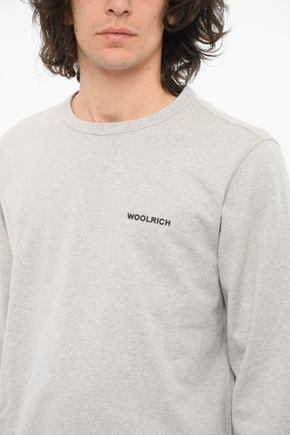 Crewneck Sweatshirt with Graphic Print and Embossed Logo