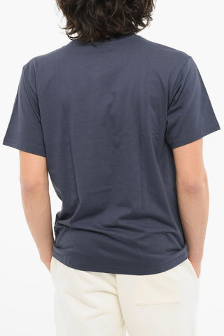 Crewneck T-shirt iwth Embossed Logo Lettering