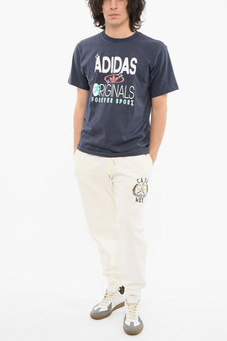 Crewneck T-shirt iwth Embossed Logo Lettering