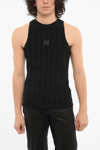Tank Top in Viscosa Stretch con Toppa Logo