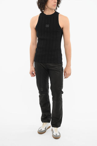 Tank Top in Viscosa Stretch con Toppa Logo