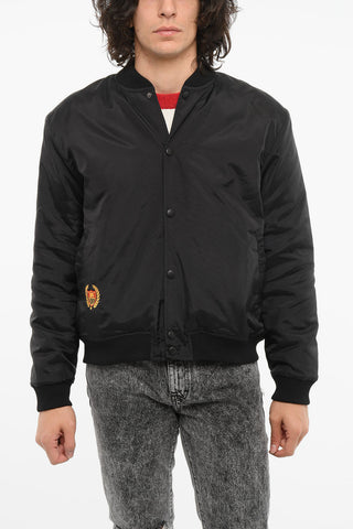 Padded VARSITY Nylon Bomber Jacket with Logo