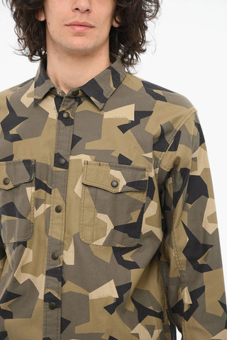 Camo-printed ENGINEERED Shirt with Double Breast-pocket