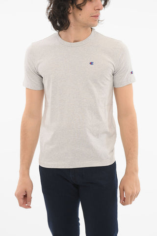 Crewneck T-shirt with Embroidered Logo
