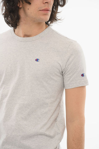 Crewneck T-shirt with Embroidered Logo