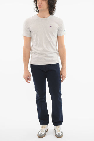 Crewneck T-shirt with Embroidered Logo