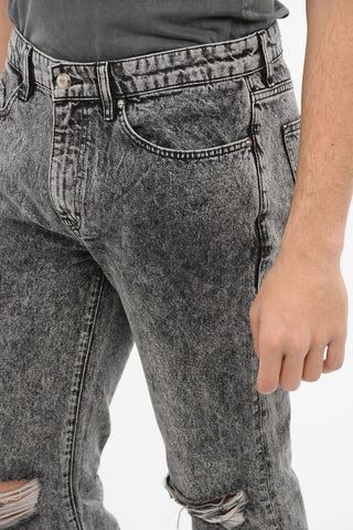 Straight-leg Denims with Distressed Detailing 19cm