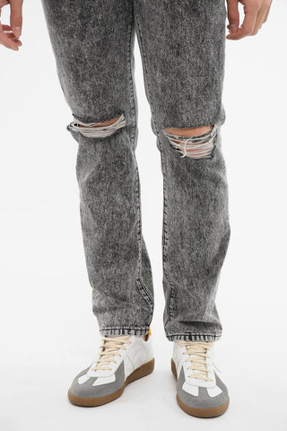 Straight-leg Denims with Distressed Detailing 19cm