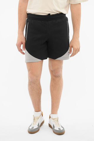 Fleece-cotton Shorts with Striped Pattern