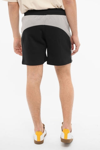 Shorts in Cotone Felpato con Fantasia a Righe