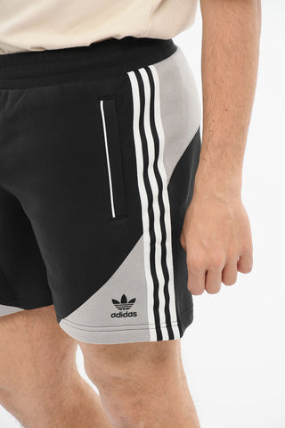 Shorts in Cotone Felpato con Fantasia a Righe