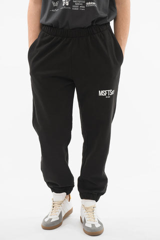 Elasticated Waistband Joggers with Contrasting Logo Print