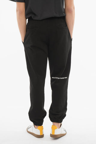 Elasticated Waistband Joggers with Contrasting Logo Print