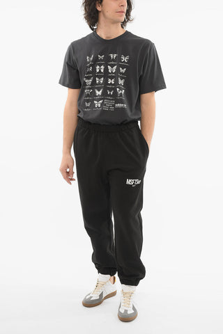 Elasticated Waistband Joggers with Contrasting Logo Print