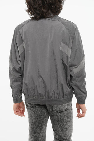 Nylon Half-zipped Windbreaker with Logo Patch