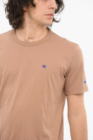 Crewneck T-shirt with Embroidered Logo