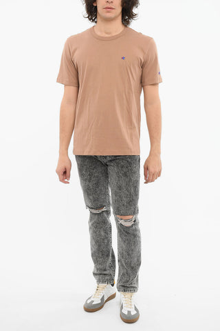 Crewneck T-shirt with Embroidered Logo