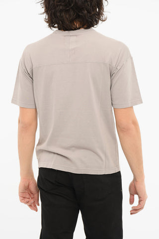 T-shirt with Visible Stitching and Logo Patch