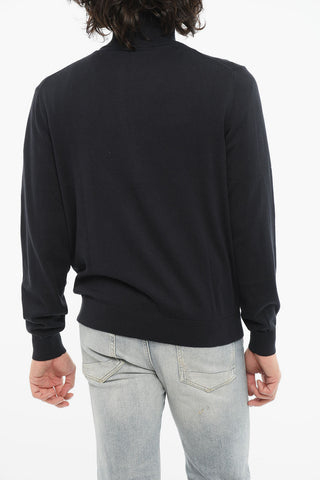 Zip-up Sweatshirt with Mock Neck and Embroidery
