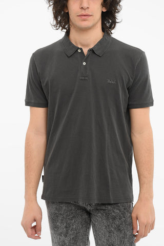 Polo Collar T-shirt with Embroidered Logo